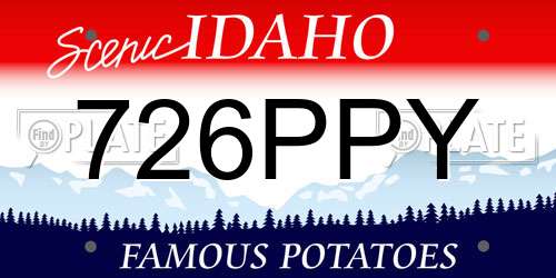 726PPY Idaho License Plate