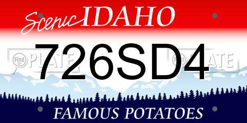 726SD4 Idaho License Plate