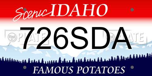 726SDA Idaho License Plate