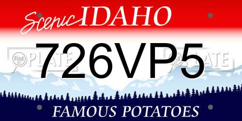 726VP5 Idaho License Plate