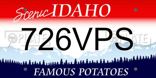 726VPS Idaho License Plate