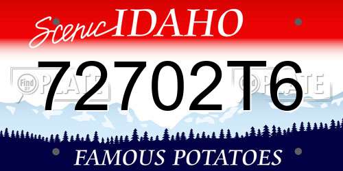 72702T6 Idaho License Plate