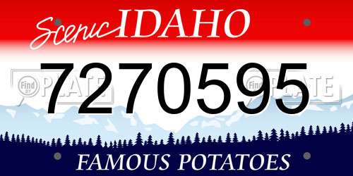 7270595 Idaho License Plate