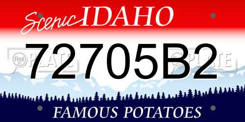 72705B2 Idaho License Plate