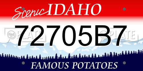 72705B7 Idaho License Plate