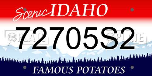 72705S2 Idaho License Plate