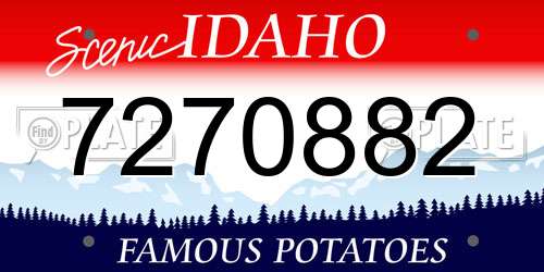 7270882 Idaho License Plate