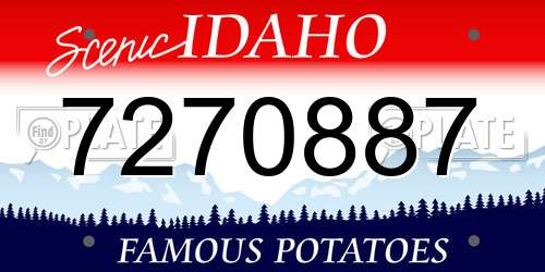 7270887 Idaho License Plate