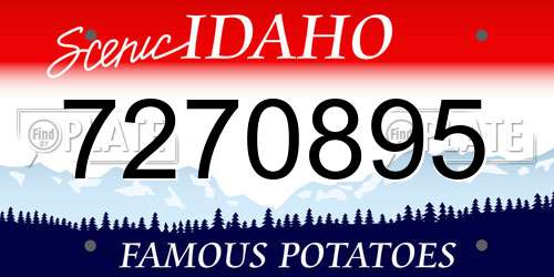 7270895 Idaho License Plate