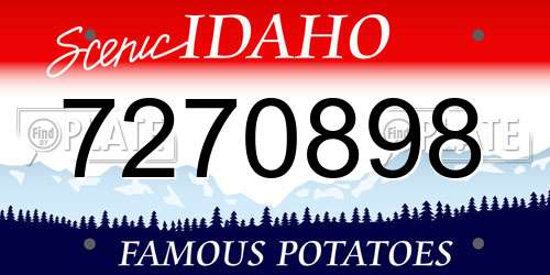 7270898 Idaho License Plate