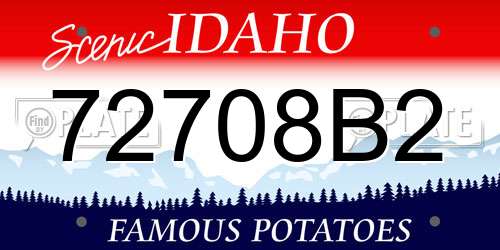 72708B2 Idaho License Plate
