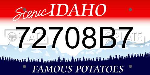 72708B7 Idaho License Plate
