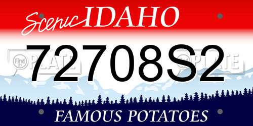 72708S2 Idaho License Plate