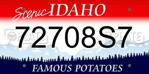 72708S7 Idaho License Plate