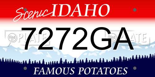 7272GA Idaho License Plate