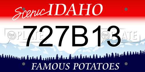 727B13 Idaho License Plate