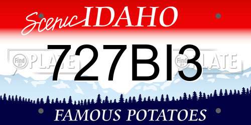 727BI3 Idaho License Plate