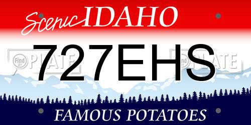727EHS Idaho License Plate