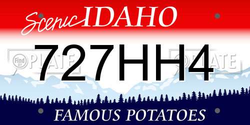 727HH4 Idaho License Plate