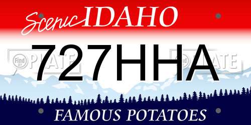 727HHA Idaho License Plate