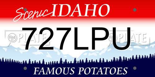 727LPU Idaho License Plate