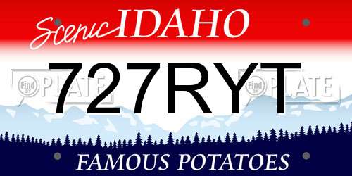 727RYT Idaho License Plate