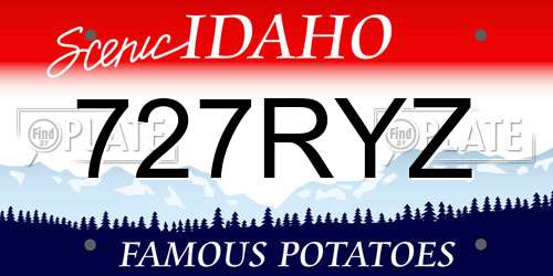 727RYZ Idaho License Plate