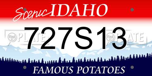 727S13 Idaho License Plate