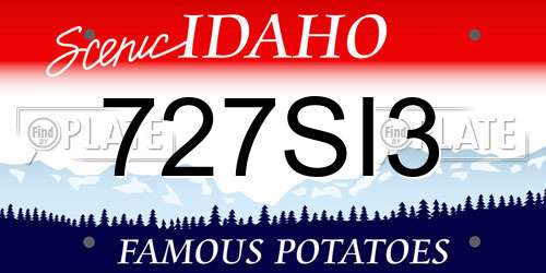 727SI3 Idaho License Plate