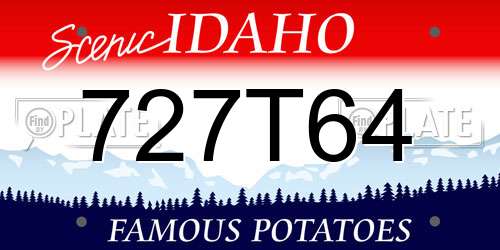 727T64 Idaho License Plate
