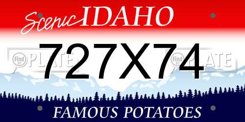 727X74 Idaho License Plate