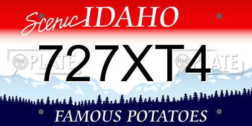 727XT4 Idaho License Plate