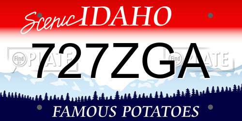 727ZGA Idaho License Plate