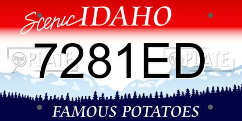 7281ED Idaho License Plate
