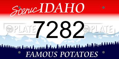 7282 Idaho License Plate