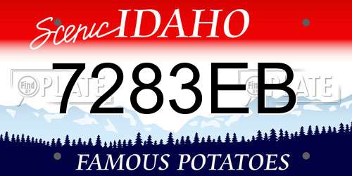 7283EB Idaho License Plate