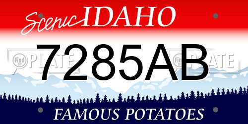 7285AB Idaho License Plate