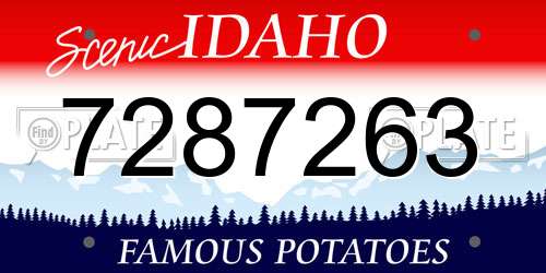 7287263 Idaho License Plate