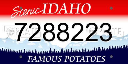 7288223 Idaho License Plate
