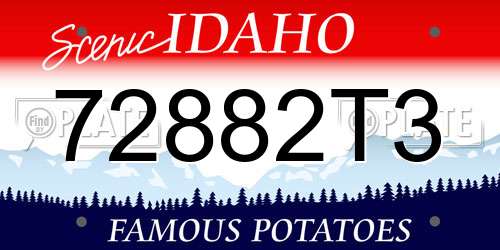 72882T3 Idaho License Plate