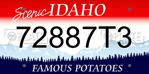 72887T3 Idaho License Plate