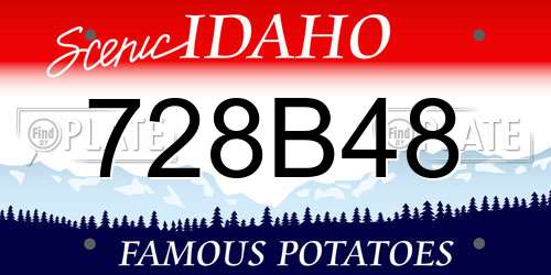 728B48 Idaho License Plate