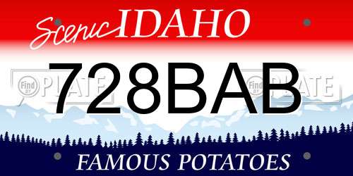 728BAB Idaho License Plate