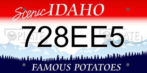 728EE5 Idaho License Plate