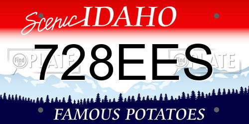 728EES Idaho License Plate