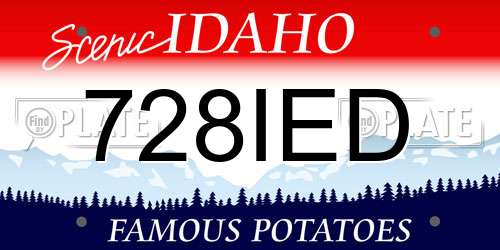 728IED Idaho License Plate