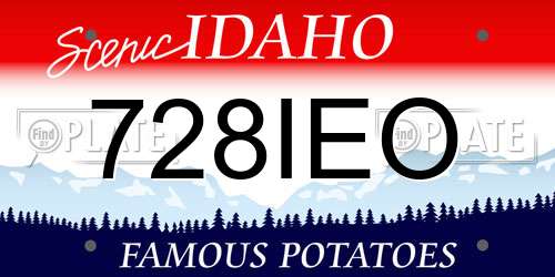 728IEO Idaho License Plate