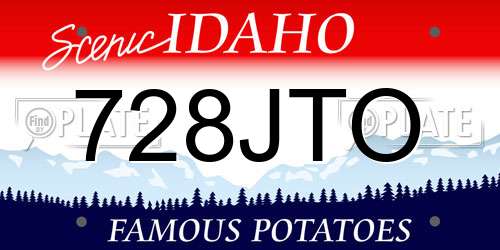 728JTO Idaho License Plate