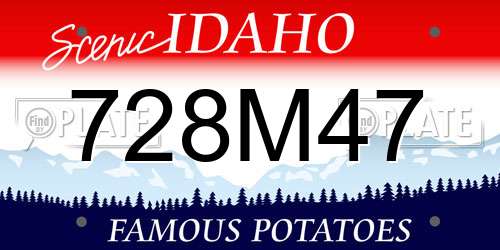 728M47 Idaho License Plate