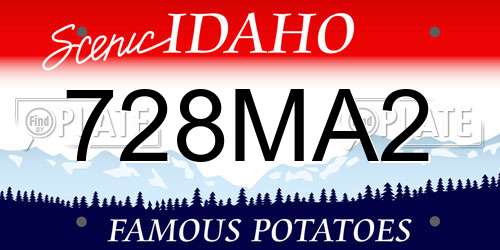 728MA2 Idaho License Plate